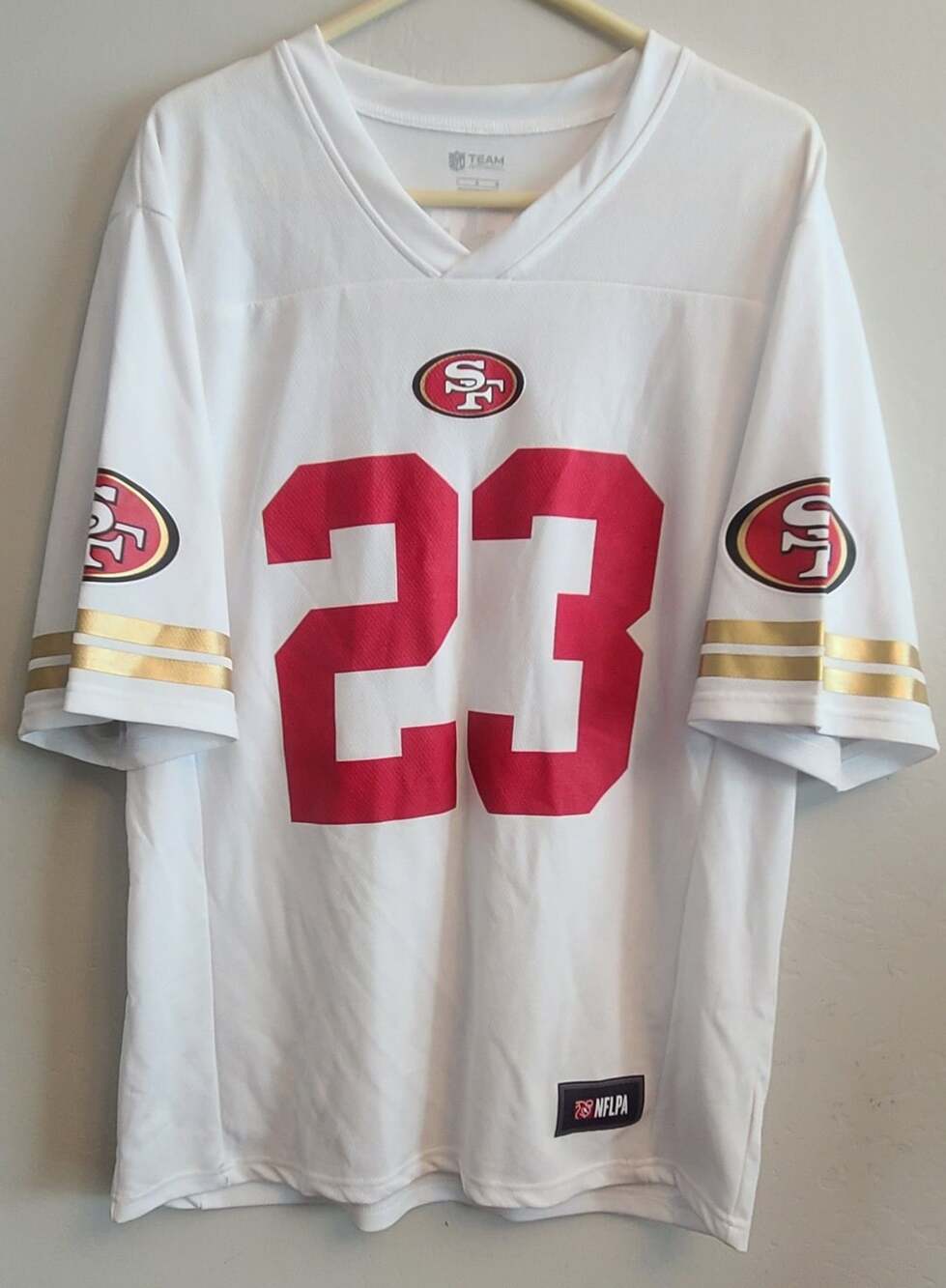 NFL San Francisco 49ers Christian McCaffrey 23 Size Large White Jersey